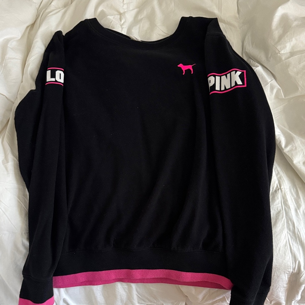 PINK Victoria's Secret Black Sweater with Pink Accents
